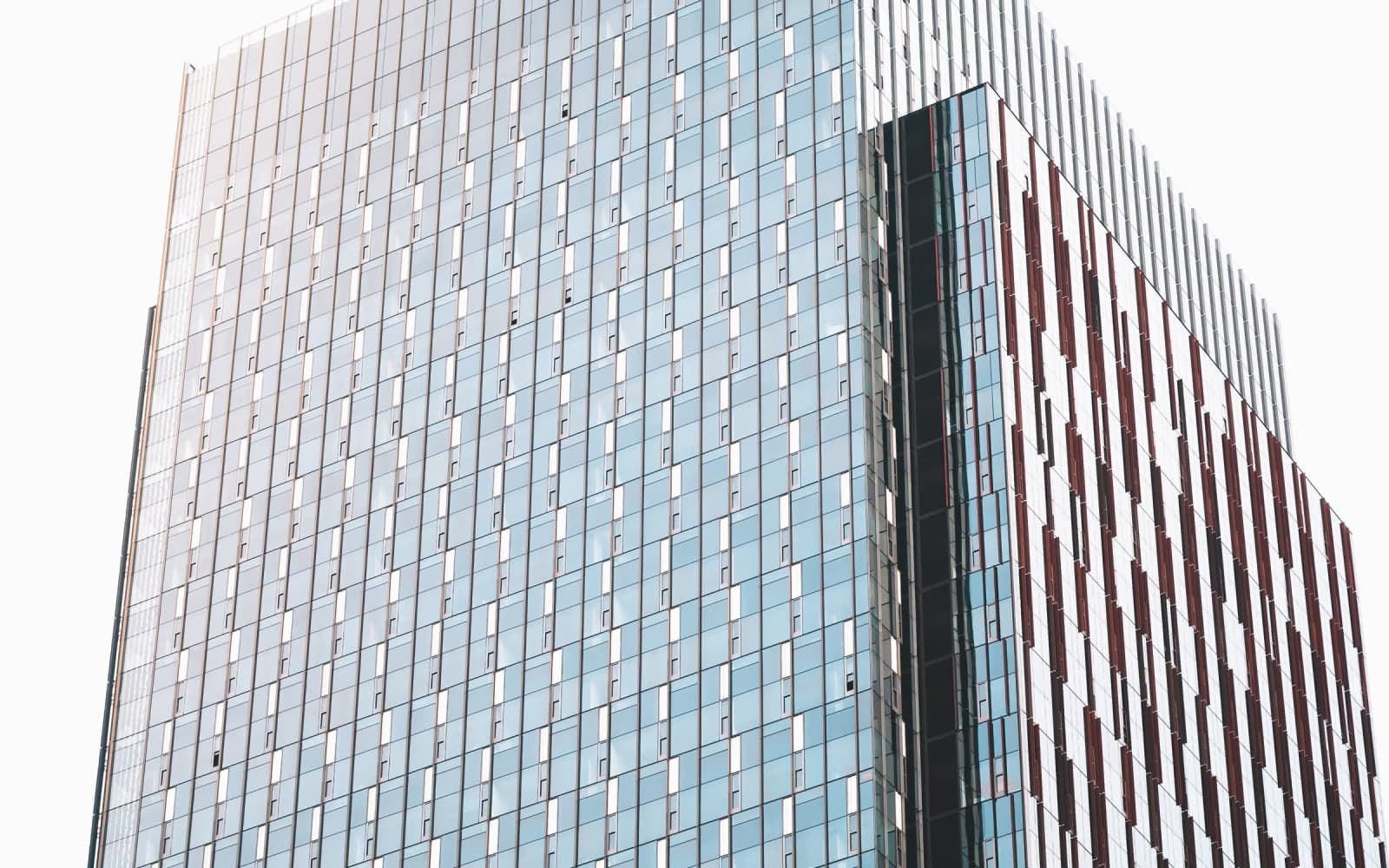Modern glass office building facade